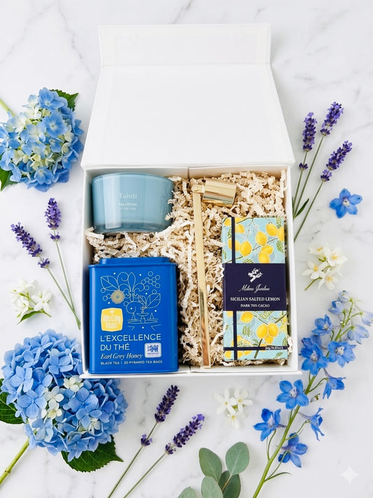 Blue Bliss| Tea Candle and Chocolate Gift|Limited Spring Release